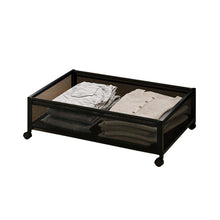 Load image into Gallery viewer, Underbed Storage Box with Wheels Lid, Metal Underbed Storage Box for Clothes, Toys, Shoes, Books, Bedroom