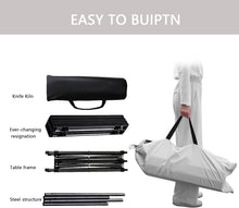 Load image into Gallery viewer, Folding Camping Table, Height-Adjustable Folding Table with Roll-up Table Top (118 x 55.5 cm) and Carry Bag, Maximum Load 50 kg