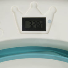 Load image into Gallery viewer, Baignoire Bébé Pliable Détection de Température Bassin de Douche Portable avec Coussin pour Bébés de 0 à 6 Ans Antidérapante