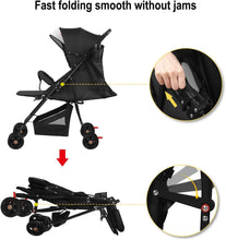 Load image into Gallery viewer, Passeggino per bambini 0-3 anni, 0-25 kg, Passeggino da Viaggio Leggero e Compatto, Reclinabile in 3 posizioni e Pieghevole, Cinture a 5punti