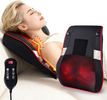 Load image into Gallery viewer, Masajeador Lumbar y Espalda con Calor y Vibración, Cojín Masajeador Cervical Shiatsu con 3 Niveles de Intensidad y Calefacción, Masajeador de Cuello y Espalda para Hogar, Oficina y Coche, Regalo Ideal