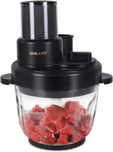 Load image into Gallery viewer, 3 in 1 Food Processor Meat Mincer with 3L Glass Bowl, Kneader Blender, Electric Vegetable Cutter, 1000W Electric Meat Mincer for Meat Vegetables Fruits