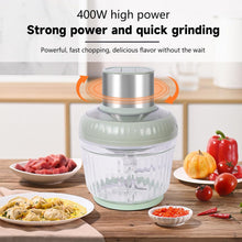 Load image into Gallery viewer, Electric Meat Mincer 400 W, Kitchen Chopper with 2.5 L + 0.8 L + 0.5 L, Multi Chopper with 3 Speed Levels for Meat, Onions, Fruit, Vegetables, Baby Food Supplement Puree
