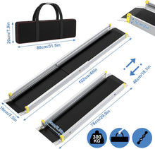 Load image into Gallery viewer, Wheelchair Ramps, , Aluminium Ramp, Wheelchair Load Capacity, 300 kg, Telescopic Ramp, Loading Ramp, Adjustable Portable for Wheelchairs and Scooters