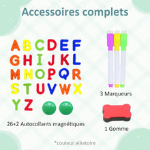 Load image into Gallery viewer, Table Enfant avec Chaises pour Enfant 3 en 1 Chevalet, Bibliothèque Enfant, Réglable, Gomme à tableau et trois marqueurs, aimant à lettres, Tableau Magnétique à Double Face, Enfants de 1-5 Ans