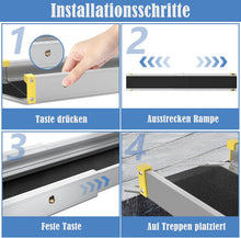 Load image into Gallery viewer, Wheelchair Ramps, , Aluminium Ramp, Wheelchair Load Capacity, 300 kg, Telescopic Ramp, Loading Ramp, Adjustable Portable for Wheelchairs and Scooters