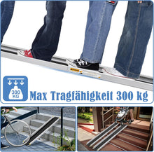 Load image into Gallery viewer, Wheelchair Ramps, , Aluminium Ramp, Wheelchair Load Capacity, 300 kg, Telescopic Ramp, Loading Ramp, Adjustable Portable for Wheelchairs and Scooters