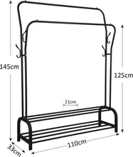 Load image into Gallery viewer, Independent Burro Coat Rack Coat Rack Double Rods Multifunctional Bedroom Linen Shelf, Double Layer