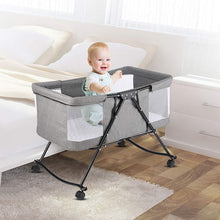 Load image into Gallery viewer, 2-in-1 Baby and Bassinet, Foldable Baby Bed with Wheels, Baby Bed with Mattress and Mosquito Net, Children's Travel Bed for Babies from 1 to 36 Months