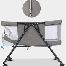Load image into Gallery viewer, 2-in-1 Baby and Bassinet, Foldable Baby Bed with Wheels, Baby Bed with Mattress and Mosquito Net, Children's Travel Bed for Babies from 1 to 36 Months