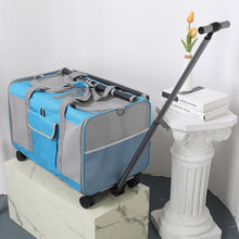 Load image into Gallery viewer, Sac de Transport pour Chien/Chat à Roulettes pour Animaux de Compagnie Chiens, Chats,Trolley et Chariot de Voyage avec Poignée au Manche Télescopique et Poches Rangement
