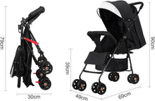 Load image into Gallery viewer, Passeggino per bambini 0-3 anni, 0-25 kg, Passeggino da Viaggio Leggero e Compatto, Reclinabile in 3 posizioni e Pieghevole, Cinture a 5punti