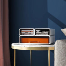 Load image into Gallery viewer, Lot de 3 Boîtes de Rangement Empilables Visible pour le Bureau Systèmes de rangement et les Cosmétiques, Boîte de rangement avec tiroirs visible Caisson individuel