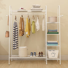 Load image into Gallery viewer, Percheros Burro para Dormitorio, Perchero de Pie con 4 Estantes Laterales, Armario Abierto de Metal para Colgar Ropa, 132 x 41 x 150 CM