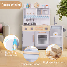 Load image into Gallery viewer, Children's Kitchen for Children Food and Cookware Accessories Children's Kitchen Wooden Chef Pretend Playset for Toddlers with Real Light and Sounds