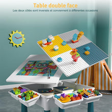 Load image into Gallery viewer, Table de Construction Multifonctionnel pour Enfant Table d’activités avec Chaise pour Bébé Hauteur Réglable Plateau Double Face Table de Jeu Table d’Études