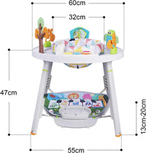 Load image into Gallery viewer, Saltador y Mesa de Actividades 4 en 1 Silla de Comedor Mesa de Juguetes Mesa de Aprendizaje Regulable en Altura Regalo para Bebés