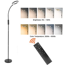 Load image into Gallery viewer, Lampadaire sur Pied Salon, Lampadaire LED 12W, 4 Températures de Couleur, Gradation en Continu, Télécommande et Commande Tactile,col flexible,Minuterie 1H,Lampe sur pied pour Salon,Chambre