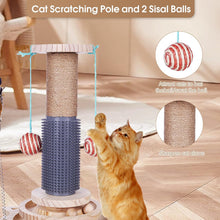 Load image into Gallery viewer, Jouet pour Chat, Carrousel avec Boules, Arbre à Chat en Bois, Jouet interactif pour Chats, Jouet pour Chat Interieur en Bois