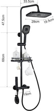 Load image into Gallery viewer, Shower System with Fitting, Shower Set, Shower Fittings 4 Function, with Rain Shower Head, ABS Hand Shower, Shelf