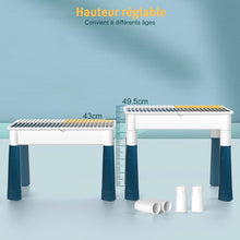 Load image into Gallery viewer, Table de Construction Multifonctionnel pour Enfant Table d’activités avec Chaise pour Bébé Hauteur Réglable Plateau Double Face Table de Jeu Table d’Études