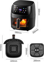 Load image into Gallery viewer, Friggitrice senza olio 5L Friggitrice ad aria 1400 W Temperatura regolabile 80-200 °C, Finestra, Display LED Touch Colore, 8 modalità, Timer