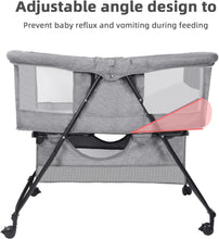 Load image into Gallery viewer, Multifunctional Baby Crib, Baby Cot with Mattress and Mosquito Net, Bed and Cot Mode, Foldable and Easy to Storage, Solid and Safe Structure, Mobile Baby Room Cosleeping