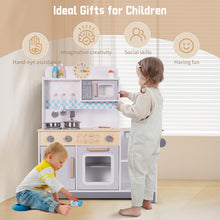 Load image into Gallery viewer, Children's Kitchen for Children Food and Cookware Accessories Children's Kitchen Wooden Chef Pretend Playset for Toddlers with Real Light and Sounds