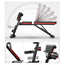 Load image into Gallery viewer, 5-in-1 Panca Pesi Regolabile Multifunzione, Panca per Pesi con 7 Direzioni Schienale Regolabile, Panca Pesi Pieghevole da Allenamento per Addominali, Panca Fitness per Casa Palestra Max 150kg