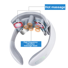 Load image into Gallery viewer, Masseur cervical Intelligent avec chaleur, Masseur de cou à impulsion électrique sans fil,3 modes Masseur de point de déclenchement des tissus profonds à 15 niveaux pour le soulagement de la douleur