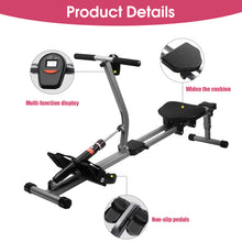 Load image into Gallery viewer, Foldable Rowing Machine with 12 Levels Resistance Adjustment, Adjustable Home Rowing Machine for Home, Max Load 120 kg, Rowing Machine with LCD Monitor for Fitness