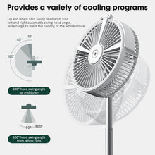 Load image into Gallery viewer, Stand Fan,Folding Portable Telescopic Floor/USB Desk Fan with 7200mAh Rechargeable Battery,4 Speeds Super Quiet Adjustable Height and Head Great for Office Home Outdoor Camping