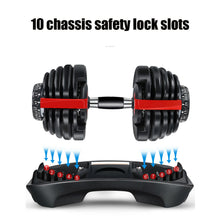 Load image into Gallery viewer, Regolabile 24KG Set di Manubri,Con 10 Slot Per Serrature,Peso Fitness, DE STOCK