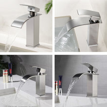 Load image into Gallery viewer, Waterfall Bathroom Single-Lever Basin Mixer Tap Chrome Brass for Washbasin Bathroom