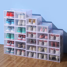 Load image into Gallery viewer, Shoe Boxes, Pack of 12 Transparent Shoe Storage Boxes, Folding Plastic Shoe Boxes,For Shoes, High Heels, Sneakers