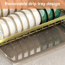 Load image into Gallery viewer, Égouttoir à Vaisselle, Ensemble d'égouttoir à Vaisselle Compact à 2 Niveaux pour la Cuisine, Grand égouttoir à Vaisselle en Acier Inoxydable avec Porte-ustensiles
