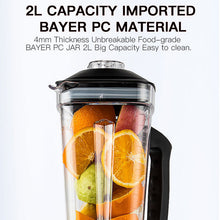 Load image into Gallery viewer, 2000 W Blender, Smoothie Maker, 35000 rpm, Professional Shakes Blender, Mill and Icebreaker with Speed Control, 2L BPA Free Tritan Pitcher