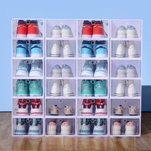 Load image into Gallery viewer, Shoe Boxes, Pack of 12 Transparent Shoe Storage Boxes, Folding Plastic Shoe Boxes,For Shoes, High Heels, Sneakers