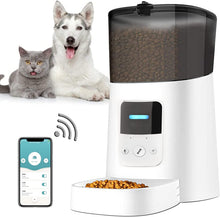 Load image into Gallery viewer, Distributeur Croquettes Chat Automatique, WiFi 6L Distributeur Automatique de Nourriture pour Chien, APP Contrôler Mangeoire Automatique, 10 Secondes D'enregistrement, Nourrir Régulièrement