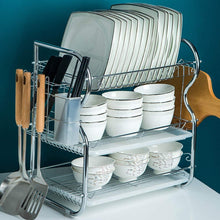 Load image into Gallery viewer, 3-Tier Escurreplatos de Acero Inoxidable, Soportes para Platos, Escurridor para Platos y Cubiertos, Utensilio de Cocina, 55 * 25 * 45cm