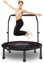 Load image into Gallery viewer, Sports Trampoline With Stable Adjustable Handle, Fitness Trampoline for Adult Kids, Home Exercise Foldable Trampoline Rebounder Bounce, User Max Weight 330 lbs (40")