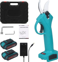 Load image into Gallery viewer, Professional Cordless Electric Pruning Shears 32mm Cutting Diameter Garden Pruner with Battery 2 Batteries Rechargeable Scissors Electric Branch for Gardens Parks Farms Greenhouses