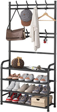 Load image into Gallery viewer, Porte-Manteau d'entrée, avec étagère de Rangement pour Chaussures à 4 Niveaux, Offre des capacités de Suspension et de Rangement