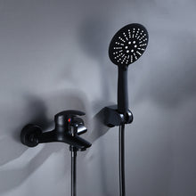 Load image into Gallery viewer, Single lever shower faucet Bathtub faucet with Artichoke Handheld Shower (3 modes) Black, Includes shower bracket wall and shower hose