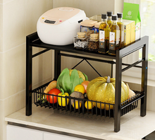 Load image into Gallery viewer, Metal Microwave Shelf, Removable Microwave Oven Holder Kitchen Storage with 2 Levels to Place Microwave Oven, Dishes, Coffee Maker, Plate or Spices