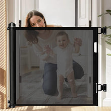 Load image into Gallery viewer, Barrière de Sécurité Rétractable pour Bébés et Chiens (0 à 180 cm), Barrière Relocalisable et Enroulable pour Les Escaliers/Couloirs/Portes, Intérieurs et Extérieurs