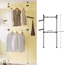 Load image into Gallery viewer, Perchero de Ropa Telescópico Altura Ajustable Carril de Ropa de Acero Resistente Bastidor de Ropa Sistema de Perchero Extensible con 1 / 3/ 4 Barras