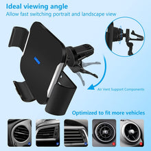 Load image into Gallery viewer, 15 W Dual Coils Fast Wireless Car Charger, LAMJAD Smart Qi Wireless Charger Car Mount Compatible