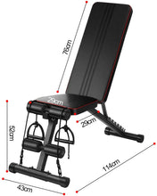 Load image into Gallery viewer, Banco de Musculación Multifuncional, 7 en 1 Fitness Banco de Gimnasio Plegable, Banco de Abdominales y Pierna Ajustable en 7 Posición, Banca de Pesas Declinable y Inclinable Hasta 200KG