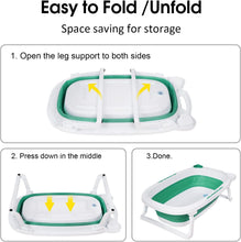 Load image into Gallery viewer, Vasca da Bagno Pieghevole per Bambini, Vasca Bagno Multifunzionale per Bambini con Termometro Cuscino da Bagno, Vasca da Bagno Antiscivolo Neonato